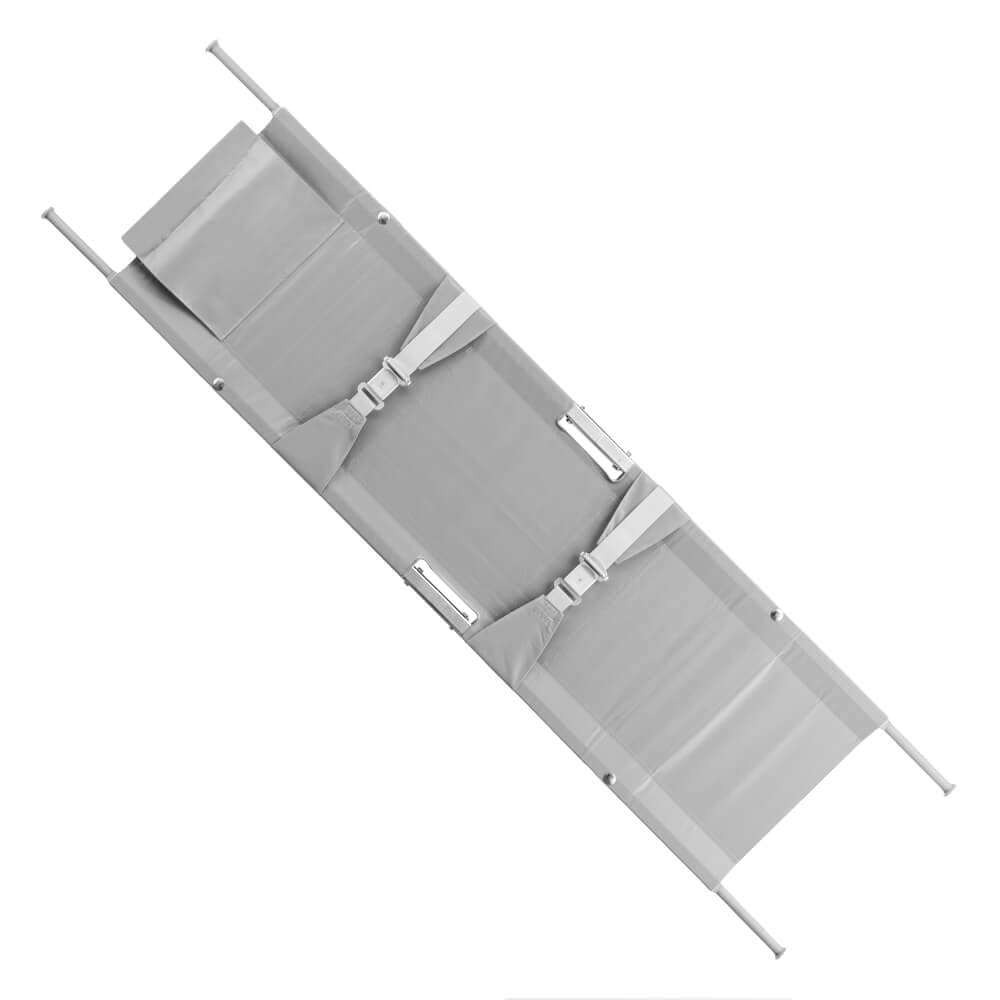 Krankentrage Modell B, DIN 13024, 2 x klappbar, Aluminium, 230 x 56 x 14 cm aus Kunststoff, Aluminium, Stahl, Art.-Nr. 50662 | Rettungstrage | Krankenliege | Transportliege
