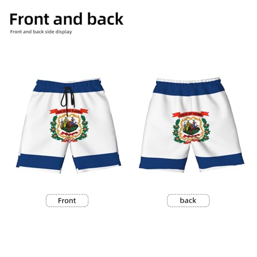 West Virginia Flag Youth Beach Pants, Soft and Breathable, with Drawstring Waist, Suitable for Sports and Leisure.2
