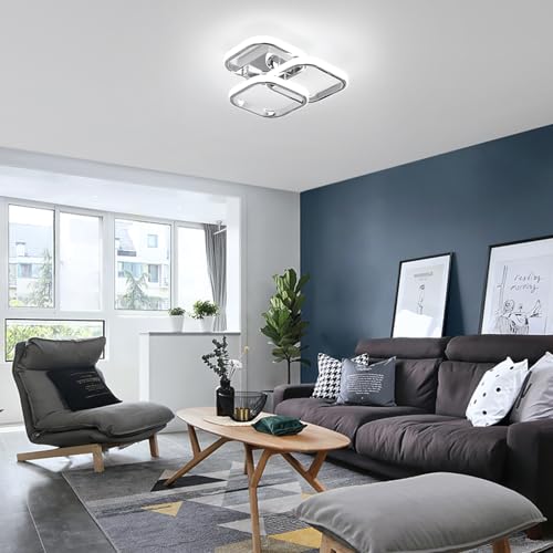EIDISUNY LED Ceiling Light Modern 36W 3 Square Silver Ceiling Lights Fixture LED for Hallway Office Bedroom Kitchen Living Room Lamp Dining Room - Image 3