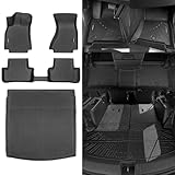 Naibeve Floor Mats for Audi A4 2009-2016 - All Weather for Audi A4 Floor Mats Trunk Mat Protector Waterproof Interior Accessories