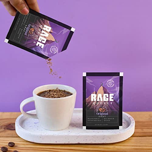 Image of RAGE COFFEE - 3.25 Gms X 20 Sachet Shots Original Blend - Premium Arabica Instant Coffee (Pack Of 2), Powder