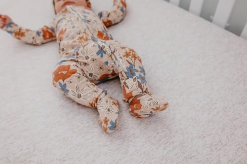Image of Copper Pearl Zip-Up Footie Baby Pajamas - Soft Newborn Onesies for Boys & Girls, Tag-Free with Two-Way Zipper Baby Sleepers for Newborn - 24 Months, Eden