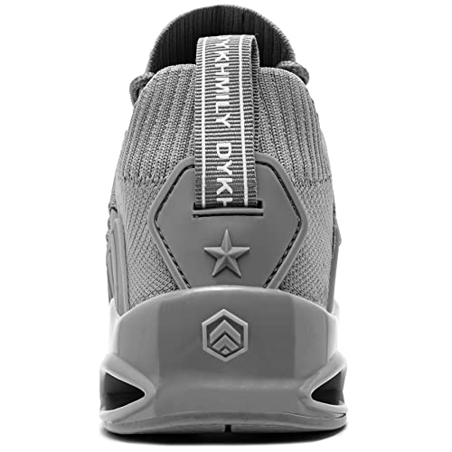 DYKHMILY Steel Toe Wide Sneakers for Women Lightweight Safety Shoes Breathable Slip on Work Shoe3