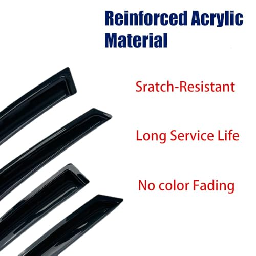 STARTSHIP 94615 Side Window Visors Wind Vent Deflector,4pcs Outside Mount Tape-On Nice Sun Rain Guards Set fit for 2011-2016 Hyundai Elantra Sedan (Excludes GT),Dark Smoke Window Shade