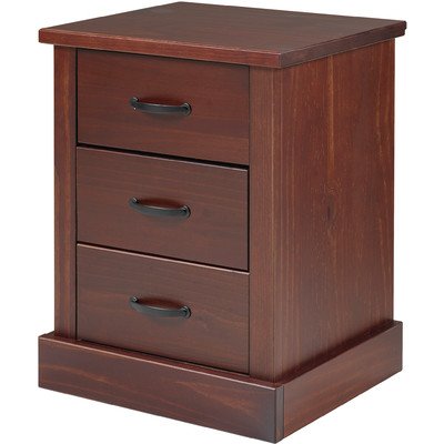 3 Drawer Nightstand for Bedroom 23.62'' H x 18.74'' W x 13.93'' D in.-Dark Walnut/Colorado Brown