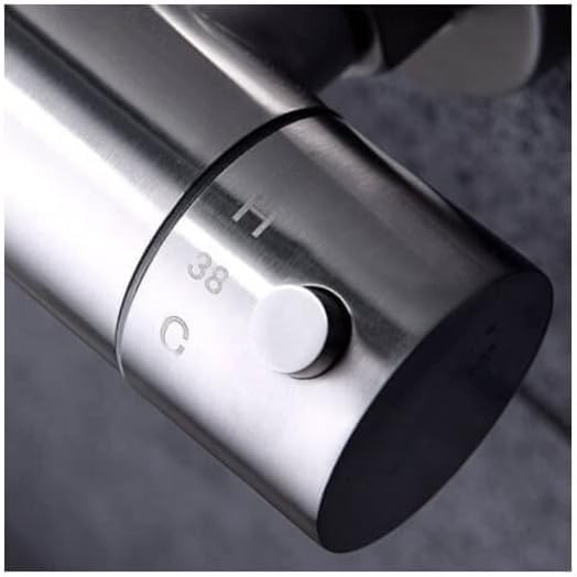 MICE - Columna de ducha con Rociador, Mango de Ducha - Conjunto Barra de ducha extensible - duchas para exterior/interior fabricado en acero inoxidable S.304. Termostatico BTK017/AC