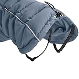 HUNTER Hundemantel Paxson Dachshund, Farbe: taubenblau, wasserabweisend & warm gefüttert, idealer Wetterschutz, reflektierend, für kleine Hunde mit langem Rumpf, Größe: 36