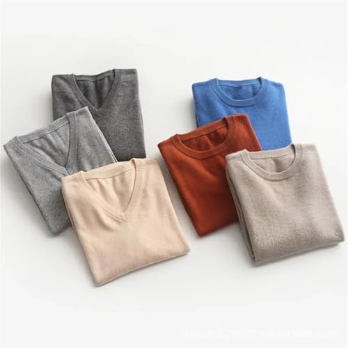 Men's V-Neck Wool Blend Pullover Sweater Long Sleeve Slim Fit Casual Daily Classic Solid Color Jumper Tops4