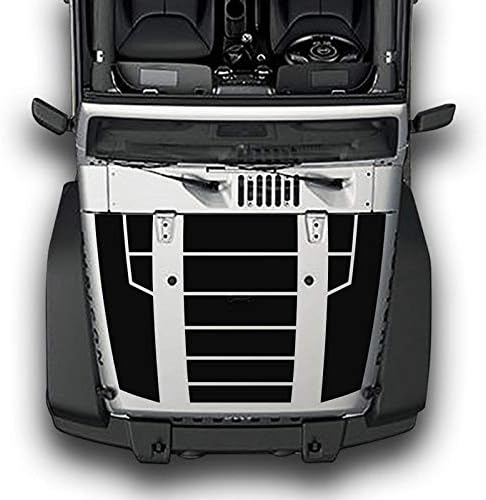 Full Hood Decal Sticker Vinyl Kit Compatible with Jeep Wrangler JK