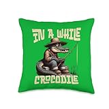 Crocodile-Alligator Couples s Funny Cartoon s Matching Tops Throw Pillow