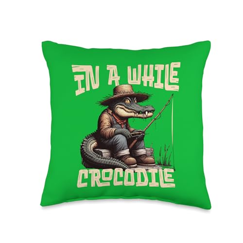Crocodile-Alligator Couples s Funny Cartoon s Matching Tops Throw Pillow