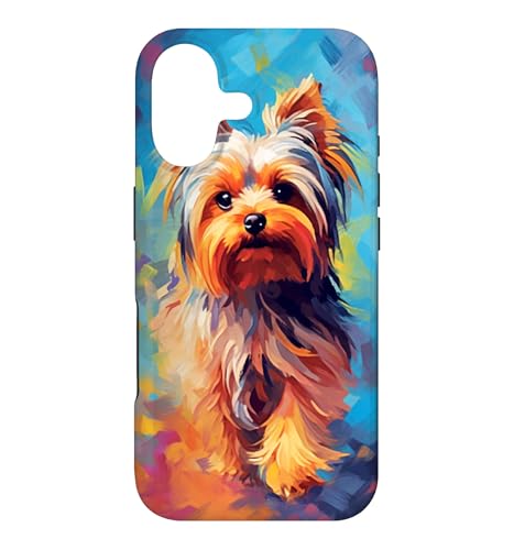 Colorful Splash Art Yorkshire Terrier Portrait Yorkie Lover Case for iPhone 17