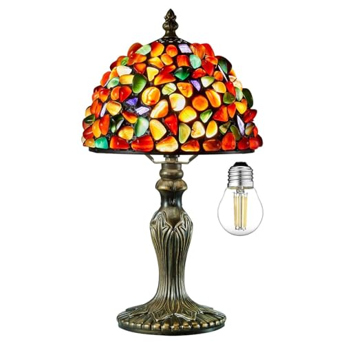 Nizrsky Pequena Luminária Tiffany, Abajur De Mesa De Vidro Colori...