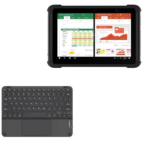 BoxWave Keyboard Compatible with Vanquisher SV-16H Rugged Tablet (10 in) - SlimKeys Bluetooth Keyboard with Trackpad, Portable Slim TouchPad - Jet Black