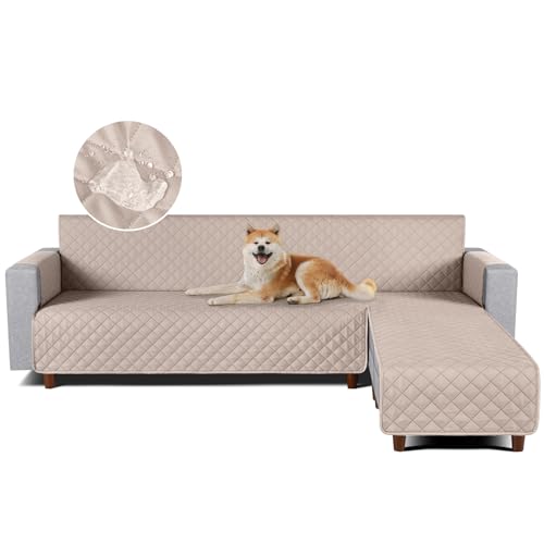 TAOCOCO 防水 カウチソファカバー フロアソファカバー コーナーソファカバー ソファーベッドカバー オットマンカバー コンパクト L字 肘付き 2人3人掛け 犬猫対策 毛髪不粘着 滑り止め 替えソファカバー 防塵 汚れ防止 傷防止 爪とぎ防止 おしゃれ ソファーカバー インテリア マルチカバー 四季適用 撥水加工 丸洗い可能 (カーキ色, 3+3人掛け)