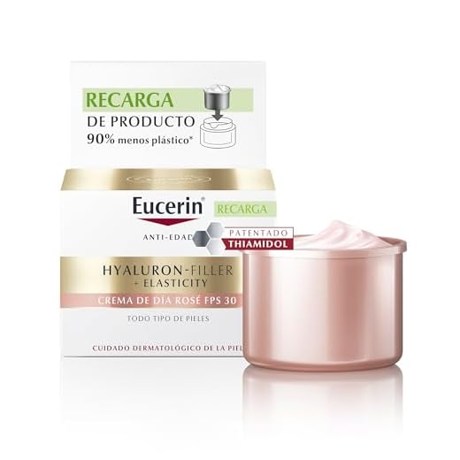 Eucerin Rosé Hyaluron Filler Elasticity, Crema Facial de Día Antiarrugas, con Ácido Hialurónico, para Piel Normal y Mixta, 50ml