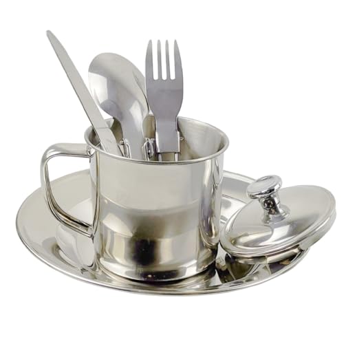 CALLARON 不?鋼製ポータブルキャンプ炊具人用 軽量コンパクトアウトドア調理器具 耐久性に優れ持ち運び便利な野外用食器