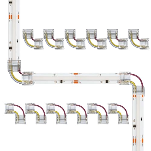 Conectores LED de 12mm en L de 3 pines para esquinas perfectas sin soldadura