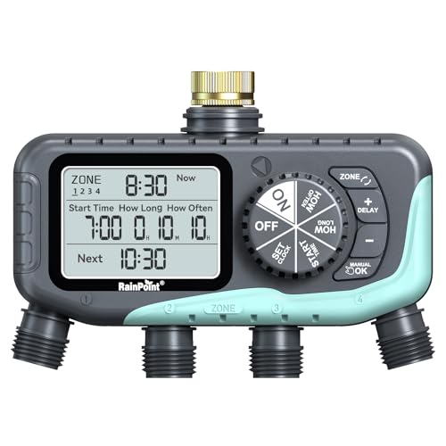 Minuteur d'arrosage pour pelouse et cour RAINPOINT programmable digital