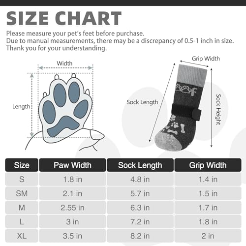 KOOLTAIL Rutschfeste Hundesocken, doppelseitige Griffe, Woof Hundesocken zum Lecken, um Kratzer auf Hartholzb?den zu verhindern, Outdoor-Hundeschuhe und Pfotenschutz f¨¹r kleine, mittelgro?e und gro?e