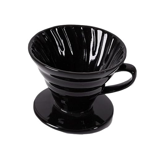 Homoyoyo Taza de Café Filtrante de Cerámica con Diseño Forma de Cono para Cafetera Manual para Personas Color Negro para Casa u Oficina