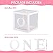 TECKED First Birthday Decorations For Boy Or Girl, 3 Pcs ONE Balloon Boxes For 1st Birthday, Baby Clear Blocks Party Decor With ONE Letters For Photoshoot Props, Cake Smash Backdrop