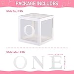 First Birthday Decorations For Boy Or Girl, 3 Pcs ONE Balloon Boxes For 1st Birthday, Baby Clear Blocks Party Decor With ONE Letters For Photoshoot Props, Cake Smash Backdrop - Image 2