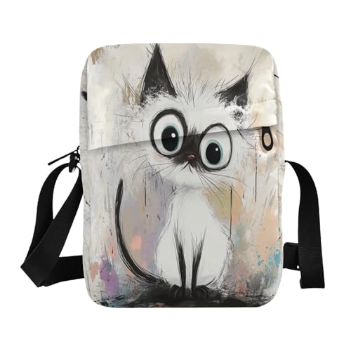 Cartoon Cute Cat small messenger bag for women cross body bag Womens Fashion Purses Adjustable Strap for Casual Outdoor Daily