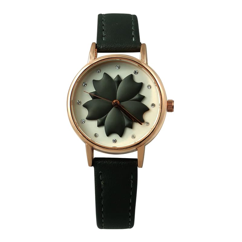 SITARA Flower Black Strap Watch: Stainless Steel, Rounded Shape, Long-Life Battery, and Synthetic Leather Strap - Stylish Timepiece for Women (B0CS61TSXH) Amazon Price History, Amazon Price Tracker