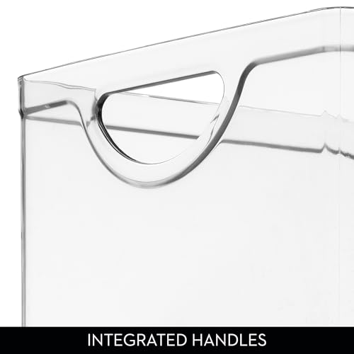 Image of iDesign Plastic Stackable Kitchen Cabinet Storage Bin, Clear, 4-Pack | With Handles, Pantry Organizer