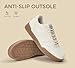 LUCKY STEP Women's Retro Fashion Sneakers Classic Mesh Gum Sole Tennis Footwear Casual Running Trainer Skate Walking Shoes(Beige,8.5)