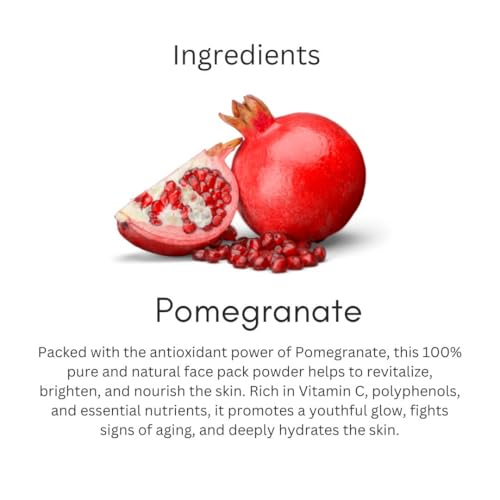 Image of Khadi Pomegranate Face Pack Powder 100g | For Pigmentation, Radiance & Glowing Skin | Keep Skin soft & Plump | Pure, Natural & Ayurvedic | Removes Impurities | Face Pack for Men & Women