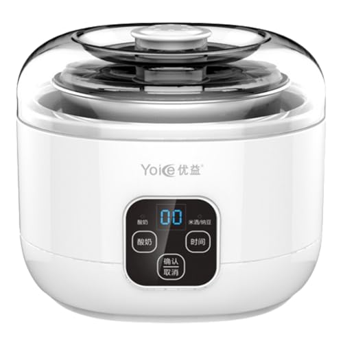 Cammeciso Yogurtera EléCtrica,MáQuina para Hacer Yogur,Yogurtera para Yogur,Maquina para Hacer Yogur Casero,Yogurtera con Control De Temperatura,Automatic Yogurt Maker con Temporizador