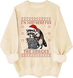 I'm Just Here For The Snacks Sweatshirt Waschbär Weihnachten Shirts I'm Just Here For The Snacks Tops, Khika, 3XL