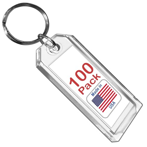 Premium Key Tag 3” Slip-Slot Plastic Heavy Duty (Clear Crystal