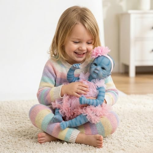 Muñeca Reborn Bettie 46 cm con cabello pintado y chupete magnético miniatura 7