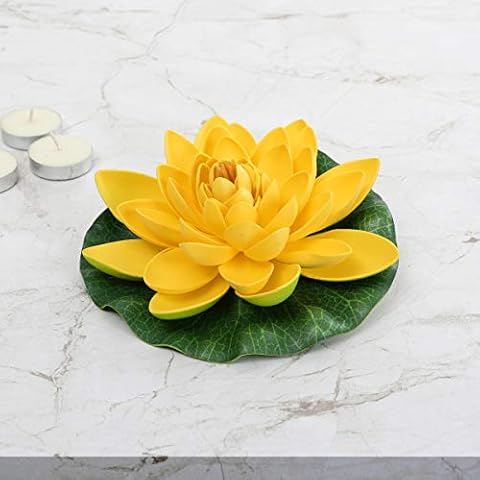 Home Centre Cascade Artificial Floating Lotus- Yellow Cover