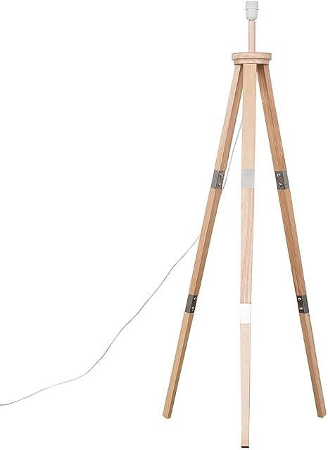 MiniSun Large Modern Light Wood & Metal Tripod Design Floor Lamp Base