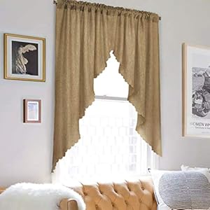 Vorttaburlaplookswagcurtainssofthalfwindowrusticnaturaltankitchencurtainsvalanceandswags63inchlength2panels Urban Country Home Decor Vortta burlap look swag curtains soft half window rustic natural tan kitchen curtains valance and swags 63 inch length 2 panels urban country home decor