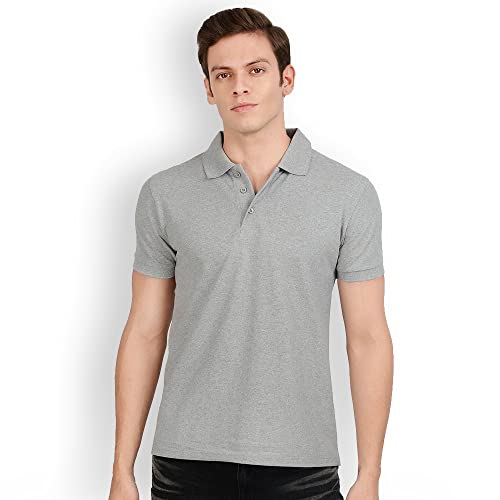 AWG ALL WEATHER GEAR Men’s Cotton Regular Fit Solid Polo Neck T-Shirt Navy Blue Melange AWG ALL WEATHER GEAR Men’s Cotton Regular Fit Solid Polo Neck T-Shirt Navy Blue Melange