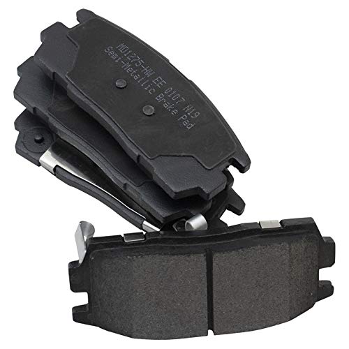 Image of TRQ Rear Brake Pad and Rotor Set Semi Metallic G Coated Rotors Parking Shoe Compatible with 2010-2017 Chevrolet Equinox GMC Terrain