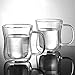 ecooe 12 oz Double Walled Glass Coffee Mug Latte Cappuccino Cups Set of 2, Clear Glass Coffee Cups with Handle, Insulated Coffee Cup Borosilicate Heat Resistant Double Wall Glass Coffee Mug Tea Cups