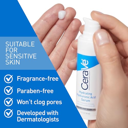 image for Cerave Hyaluronic Acid Serum for Face with Vitamin B5 and Ceramides, H