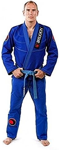 BJJ Religion Genesis Brazilian Jiu Jitsu / Aikido / Judo Gi / Uniform Pearl Weave A2 5'5" 5'9" / 140lbs 175lbs Blue w/Yellow stitching