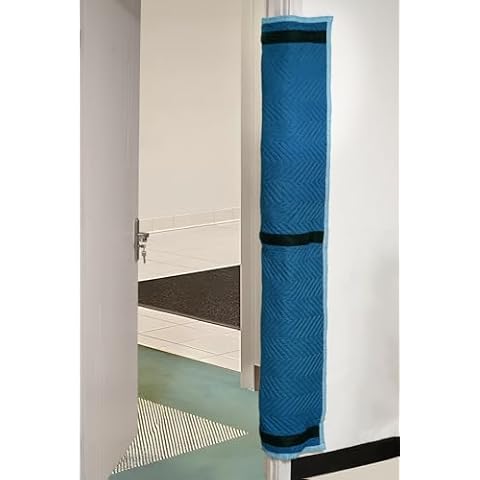Moving Door Jamb Wall Protector Pad, Blue Cover for Moving/Storage with Hook and Loop Straps, Washable, Reusable, 70" L x 24" W Light Blue Cover