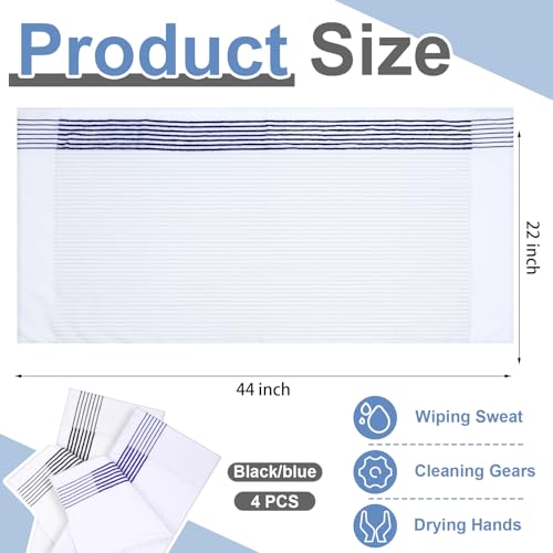 Serviette de golf blanche Mixweer grand drap de coton doux avec rayures - 3