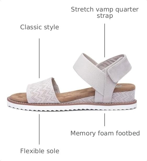 Image of Skechers Women's Desert Kiss-Stretch Quarter Strap Sandal Flat