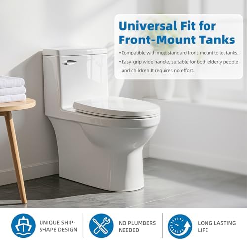 Universal Front Mount Toilet Handle Replacement Kit, Easy-Grip Toilet Lever - 2