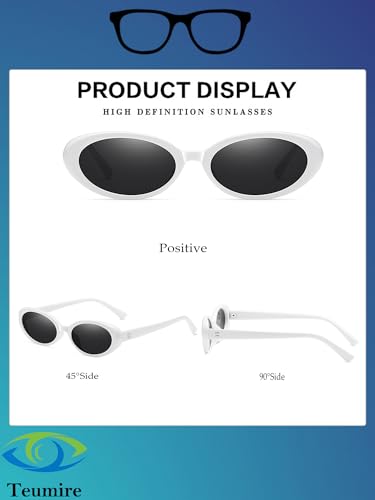 Image of Retro Oval Sunglasses for Women Men 90s Style Vintage Small Sun Glasses UV400 Protection Shades
