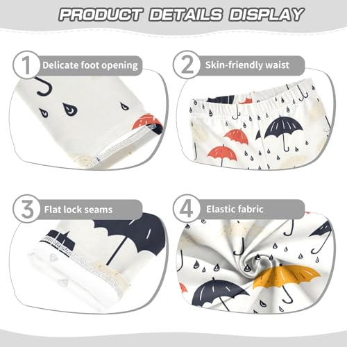 Colorful Drops Girls' Leggings Toddler Doodles Kids Yoga Pants Dance Active Tights 4T3